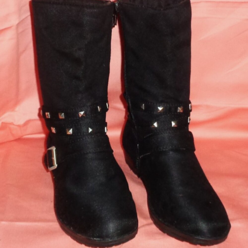 SOLD!!!            SOLD!!!      NEW BLACK BIKER BOOTS SIZE 6-